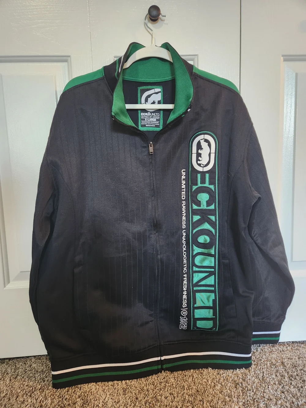 Ecko Unlimited Black Jacket with Green Trim